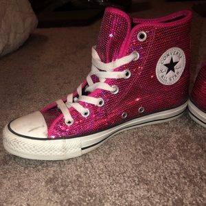 Converse High Top Pink Sequin Size 8